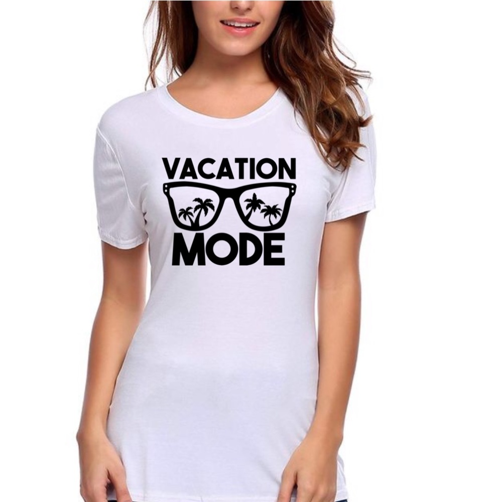 Vacation mode vinyl T-shirt